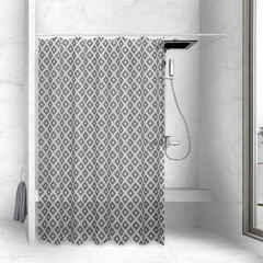 Штора для ванны Master House Икат 2000х1800 мм PEVA серая (75277) - фото 3
