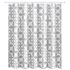 Штора для ванны Master House Геометрия 1800х2000 мм PEVA белая/черная (60527)