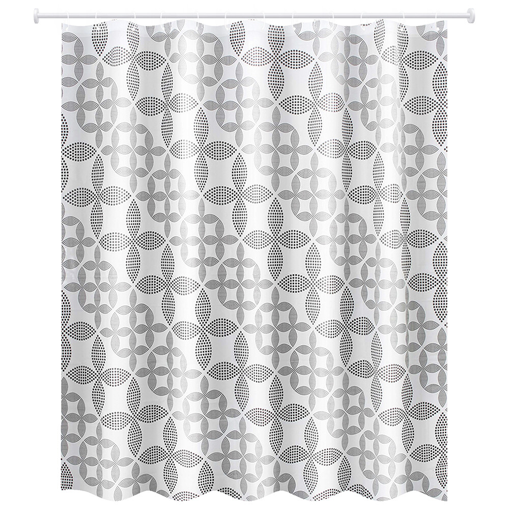 Изображение товара Штора для ванны Master House Геометрия 1800х2000 мм PEVA белая/черная (60527)