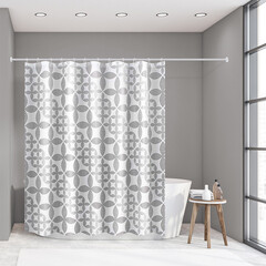 Штора для ванны Master House Геометрия 1800х2000 мм PEVA белая/черная (60527) - фото 3