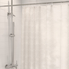 Штора для ванны Master House Веста 2000х1800 мм PEVA бежевая/белая (84292) - фото 3