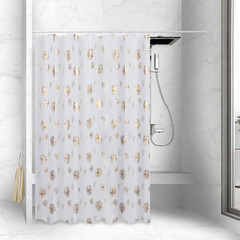 Штора для ванны Master House Блоубол 2000х1800 мм полиэстер белая/золото (75283) - фото 2