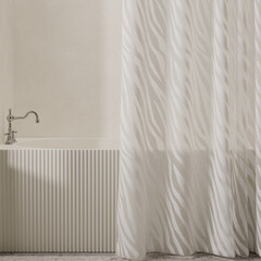 Штора для ванны Master House Саванна 1800х2000 мм PEVA белая/серая (75162) - фото 3