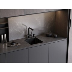 Смеситель для кухни Omoikiri Nagano-BN нержавеющая сталь с высоким изливом с подключением к фильтру однорычажный (4994011) - фото 3