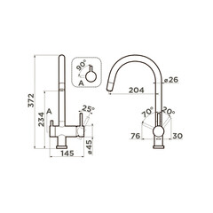 Смеситель для кухни Omoikiri Yamada-BN нержавеющая сталь с высоким изливом с подключением к фильтру однорычажный (4994225) - фото 2