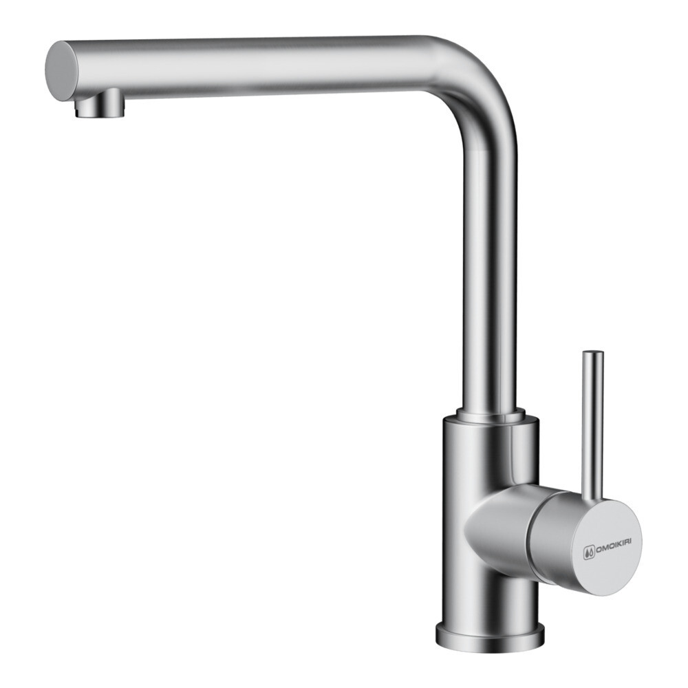 Изображение товара Смеситель для кухни Omoikiri Nakagawa-BN нержавеющая сталь с высоким изливом однорычажный (4994319)