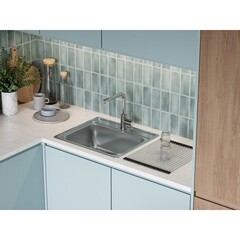 Смеситель для кухни Omoikiri Nakagawa-BN нержавеющая сталь с высоким изливом однорычажный (4994319) - фото 3