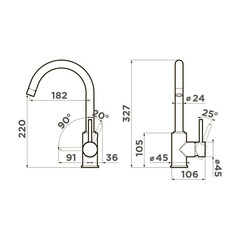 Смеситель для кухни Omoikiri Shinagawa-BN нержавеющая сталь с высоким изливом однорычажный (4994230) - фото 2