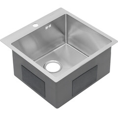 Мойка для кухни Melana ProfLine 50х50х25 см врезная с сифоном сталь сатин (MLN-R5050HM 250) - фото 9