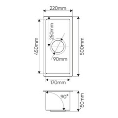 Мойка для кухни Melana ProfLine 22х50х15 см врезная с сифоном сталь сатин (MLN-R2250H) - фото 2