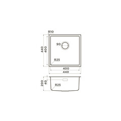 Мойка для кухни Omoikiri Tadzava 44-U-I Quadro IN 44х44х20 см врезная сталь (4993509) - фото 3