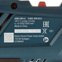 Дрель-шуруповерт ударная аккумуляторная Bosch GSB 180-LI 18 В 2 Ач Li-Ion 2 АКБ и ЗУ (06019F8323) - фото 5