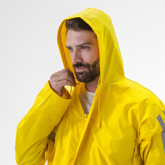Плащ влагозащитный полиэстер Delta Plus 56-58 рост 180-188 см желтый/зеленый (MA400JAXG/MA400VEXG) - фото 3