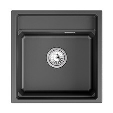Мойка для кухни Granula Kitchen Space 50х51х24,5 см с ролл-матом и дозатором кварц Щварц (5002i, ШВАРЦ)