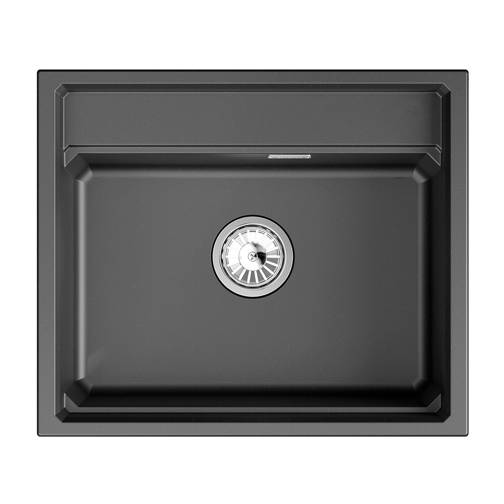 

Мойка для кухни Granula Kitchen Space 60х51х24,5 см с ролл-матом и дозатором кварц Щварц (6003i, ШВАРЦ), Черный