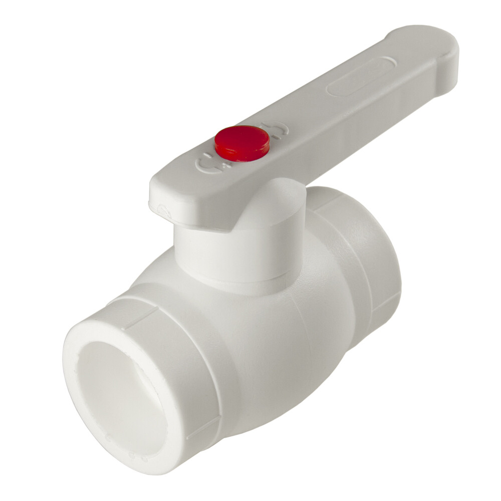 Изображение товара Полипропиленовый кран шаровой СТМ 63 мм с ручкой бабочка для водоснабжения