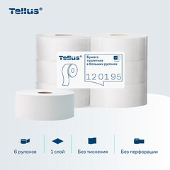 Туалетная бумага Tellus ТР-1 Стандарт в больших рулонах 525 м (6 шт.) (120195) - фото 6