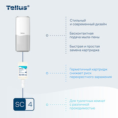 Диспенсер для мыла-пены Tellus Wave design 1000 мл сенсорный пластик белый (954100) - фото 6