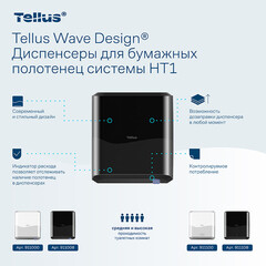 Диспенсер Tellus Matic Solution для бумажных полотенец пластик черный (911008) - фото 5
