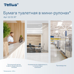 Туалетная бумага Tellus ТР-2 Стандарт в мини-рулонах 200 м (12 шт.) (120197) - фото 2