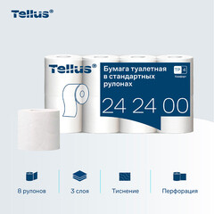 Туалетная бумага Tellus ТР-4 Комфорт в стандартных рулонах 16 м (8 шт.) (242400) - фото 9
