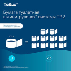 Туалетная бумага Tellus ТР-2 Комфорт в мини-рулонах 170 м (12 шт.) (120231) - фото 7