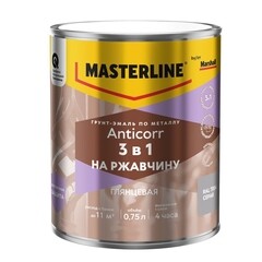 Грунт-эмаль по ржавчине 3в1 Masterline Anticorr серая RAL 7004 глянцевая 0,75 л - фото 1