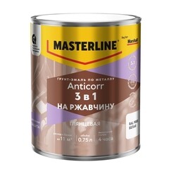 Грунт-эмаль по ржавчине 3в1 Masterline Anticorr белая RAL 9003 глянцевая 0,75 л - фото 1