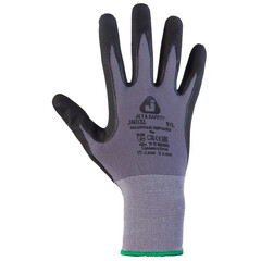 Перчатки полиэстеровые с микронитриловым покрытием Jeta Safety серые 9 (L) - фото 2