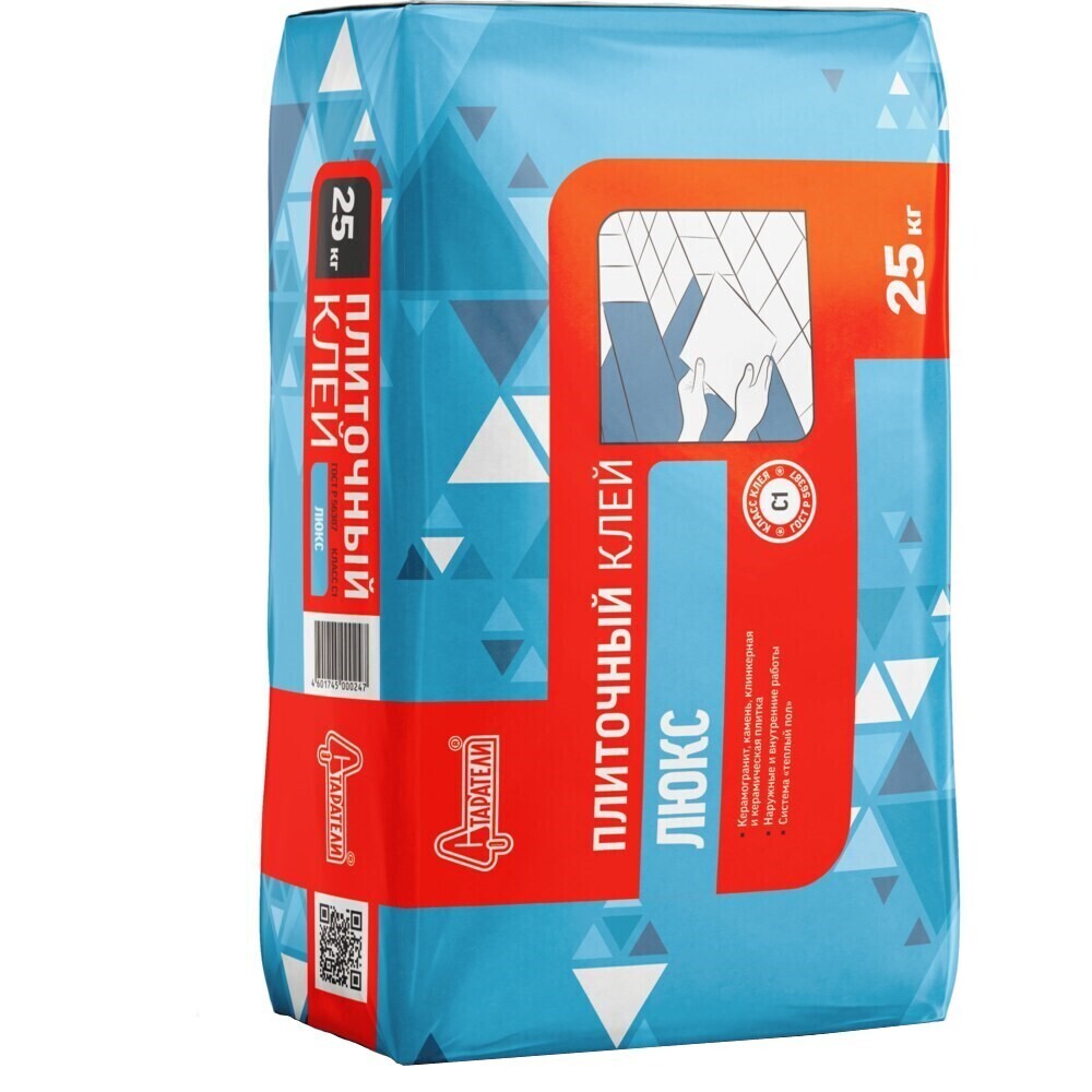 Изображение товара Клей для плитки/ керамогранита/ камня Старатели Люкс серый класс С1 25 кг