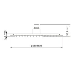 Лейка для верхнего душа WasserKraft 250х250 мм нержавеющая сталь розовое золото (A329) - фото 2
