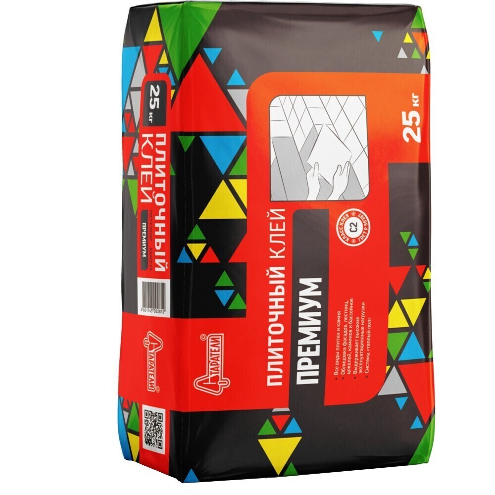 Изображение товара Клей для плитки/ керамогранита/ клинкера Старатели Премиум влагостойкий серый класс С2 25 кг