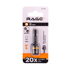 Адаптер для болтов и саморезов Rage магнитный шестигранная головка 8 мм L48 мм - фото 3