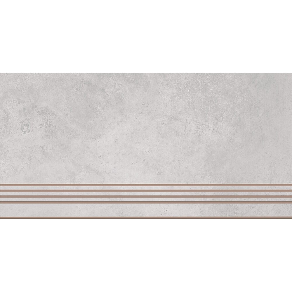 Изображение товара Ступень Cersanit Studio светло-серая рельеф ректификат 598х298х8 мм