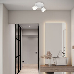 Спот потолочный Schaffner Salomon GX53 30 Вт 5 кв.м белый IP20 (4740-2 WH) - фото 2