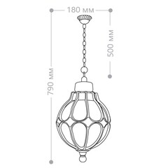 Светильник садово-парковый подвесной Feron PL3705 бронза 790 мм E27 60 Вт IP44 (11369) - фото 2
