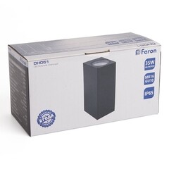 Светильник садово-парковый настенный Feron DH051 черный 160 мм GU10 20 Вт IP65 (48330) - фото 2