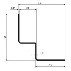 Угол внутренний для фиброцементного сайдинга Fibra Plank 3000 мм графитовый серый - фото 3