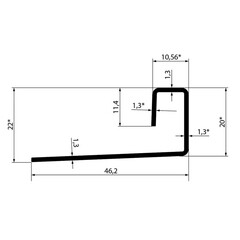 J-профиль для фиброцементного сайдинга Fibra Plank 3000х46,2 мм графитовый серый финишный - фото 3