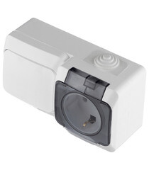 Блок выключатель и розетка Systeme Electric Этюд одноклавишный накладной белый (BPA16-241B) - фото 3