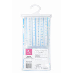 Штора для ванны Primanova Shells 1800х2000 мм PEVA голубая (DR-60077) - фото 2