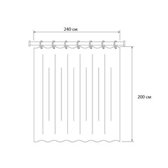 Штора для ванны Primanova Grand Premium 2400х2000 мм полиэстер бежевая (DR-60075) - фото 3