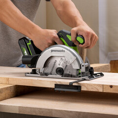 Пила дисковая аккумуляторная Greenworks GD24CS165 24 В d165 мм без АКБ и ЗУ (1501607) - фото 2