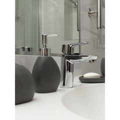 Дозатор для мыла Zenfort Черный камень настольный полирезин графит (106162) - фото 2