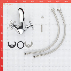 Смеситель для раковины Corsa Deco Lake L двухвентильный хром (1010677) - фото 2