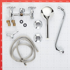 Смеситель для ванны Corsa Deco Flow L хром двухвентильный с длинным изливом с лейкой (1010683) - фото 2