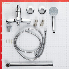 Смеситель для ванны Voda Fin хром однорычажный с длинным изливом с лейкой (FN 31) - фото 2