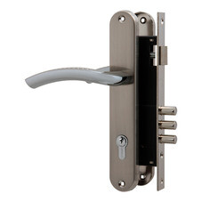Замок врезной Fuaro LOCKSET.9013 SN/CP для входной двери под цилиндр матовый никель 5 ключей