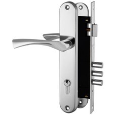 Замок врезной Fuaro LOCKSET.9011 CP для входной двери под цилиндр хром 5 ключей