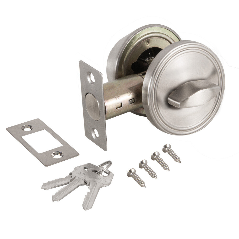 Изображение товара Замок врезной Ajax DK.002 BK SN для межкомнатной двери под фиксатор матовый никель 3 ключа